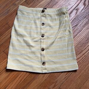 Yellow Striped Mini Skirt